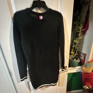 Thom Browne Black White Accent Sweater Dress S